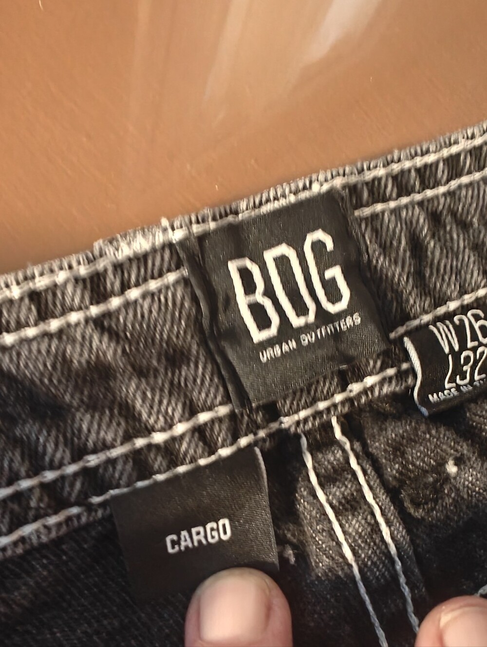 BDG 26/32 CARGO Jeans Wide Leg DRAGON black Stonewash EUC URBAN OUTFITTERS - Picture 7 of 10